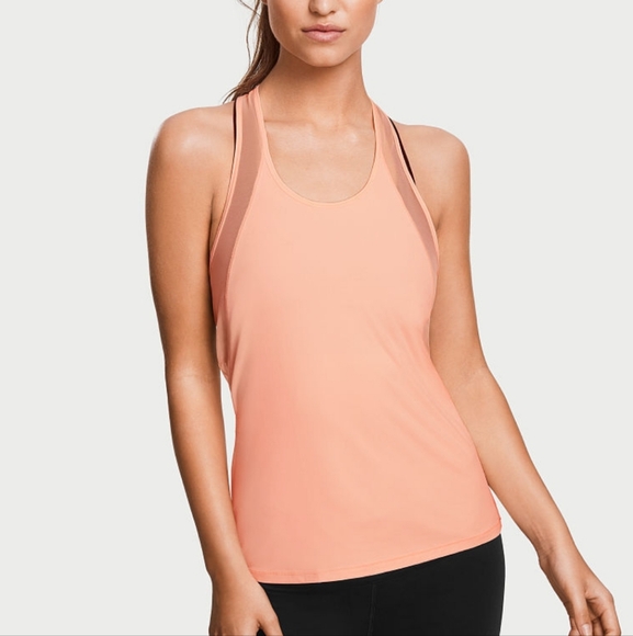 Victoria's Secret Tops - Victoria Sport Racerback Top Size S Light Pink Mesh Activewear